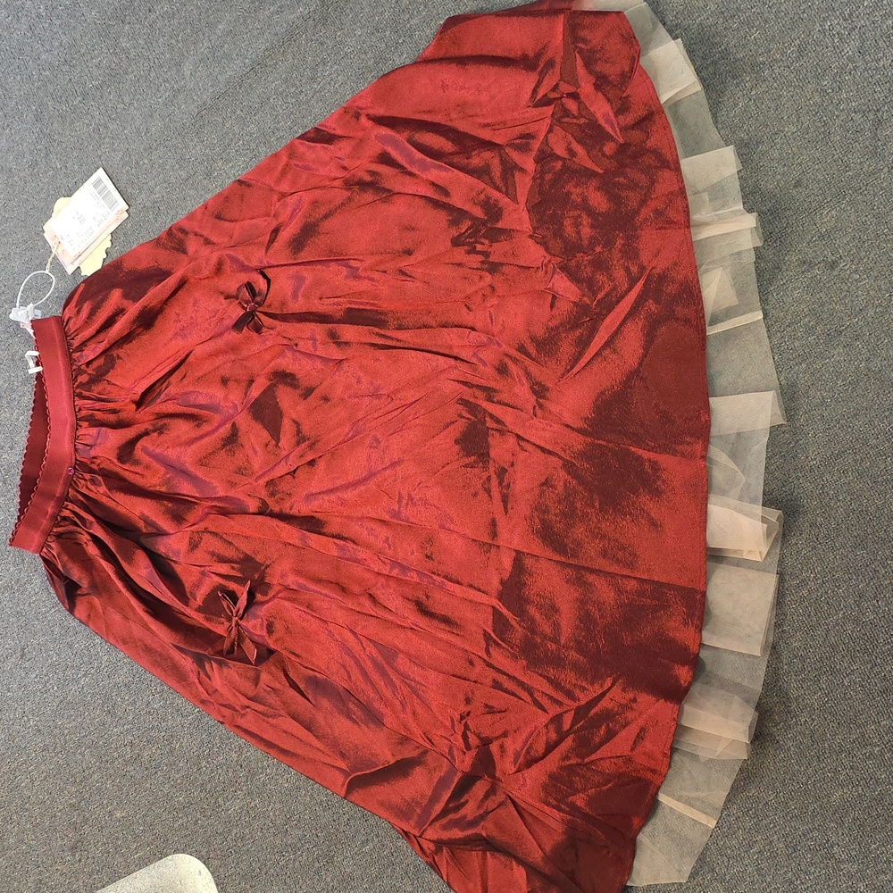 Lacemade Elegant Red Satin Skirt